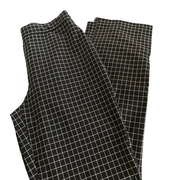 Massimo Fabbro Italy Black White Check High Waisted Pants Sz 2 Straight Leg - Picture 2 of 7
